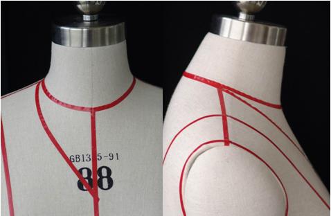 1,波浪领的平裁2,波浪领的立裁试装修正要点2,工作过程⑴人台的准备在