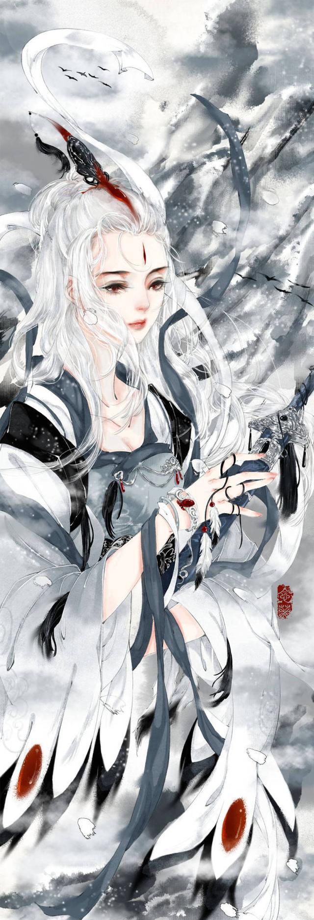 古风手绘美人江山图