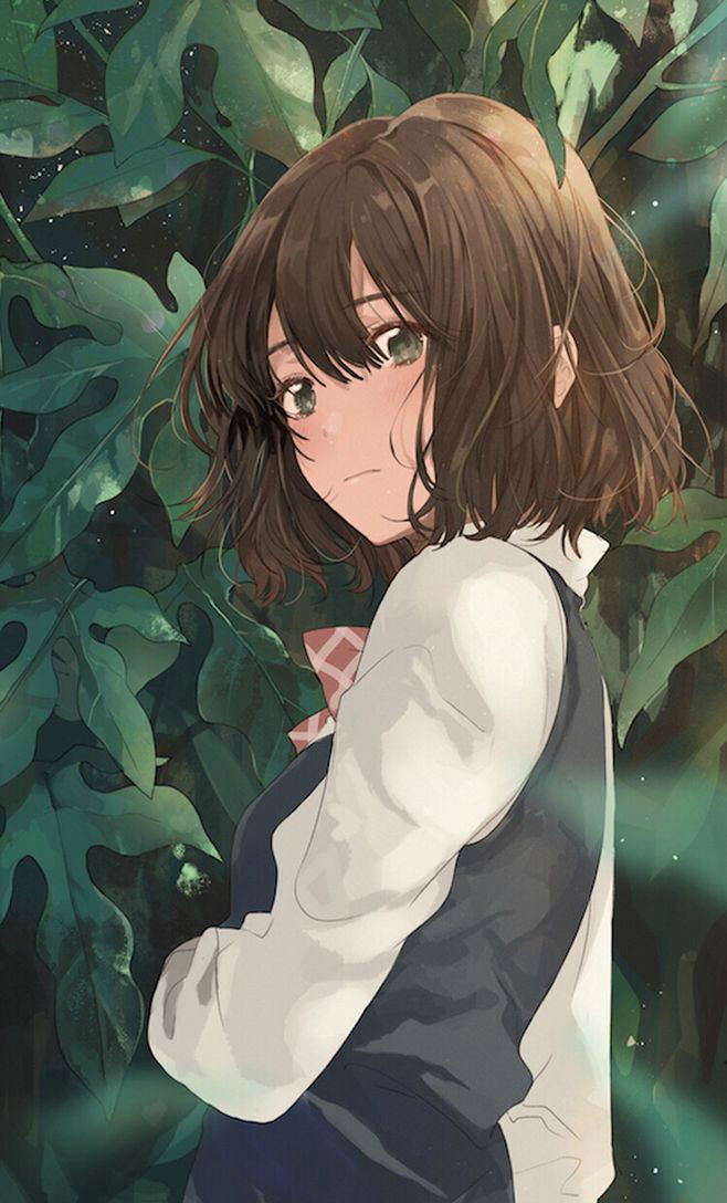 动漫二次元美少女壁纸我哭也是美少女一个柔弱的美少女