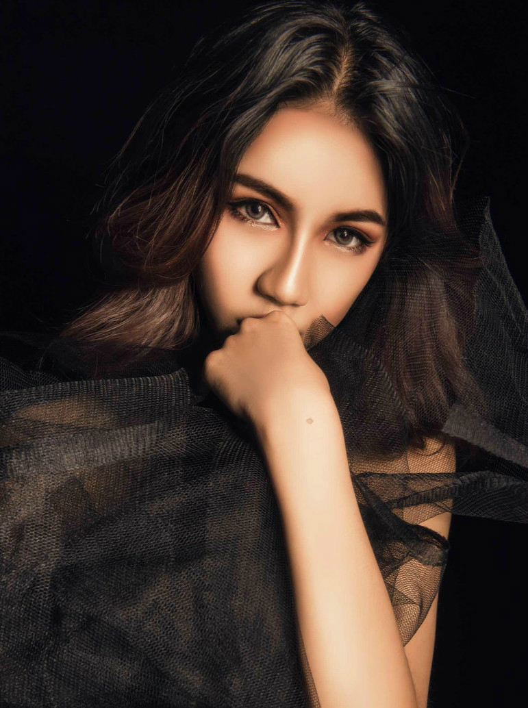 美图摄影,神秘魅惑的黑色感性女孩俏丽写真