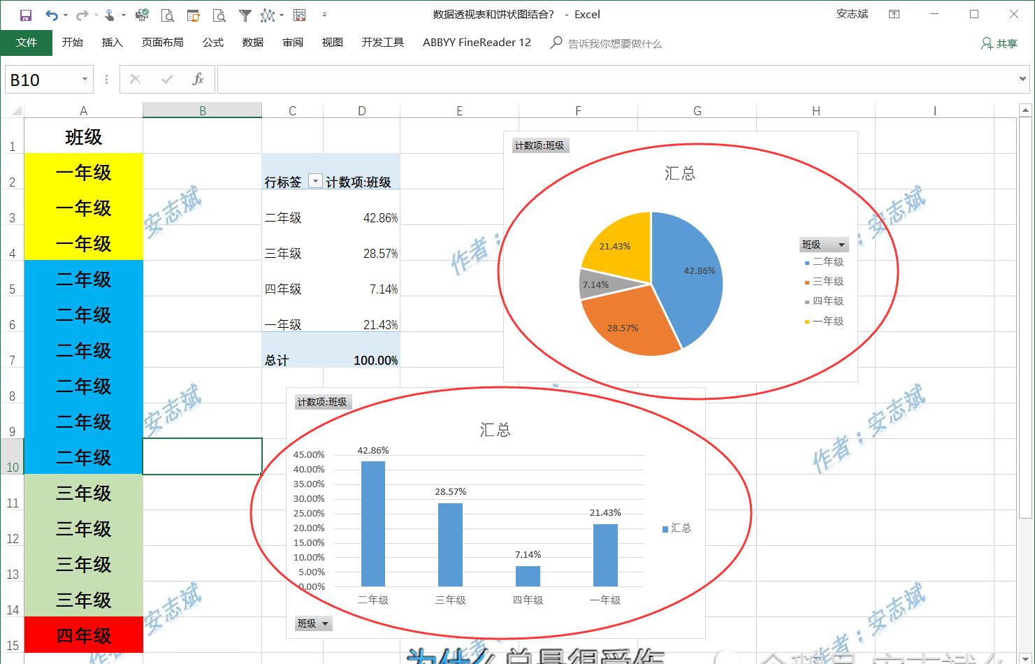 excel表格中,快速制作目视化数据的占比情况|表格|透视表|班级_新浪