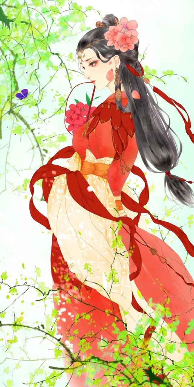 古风手绘美人江山图