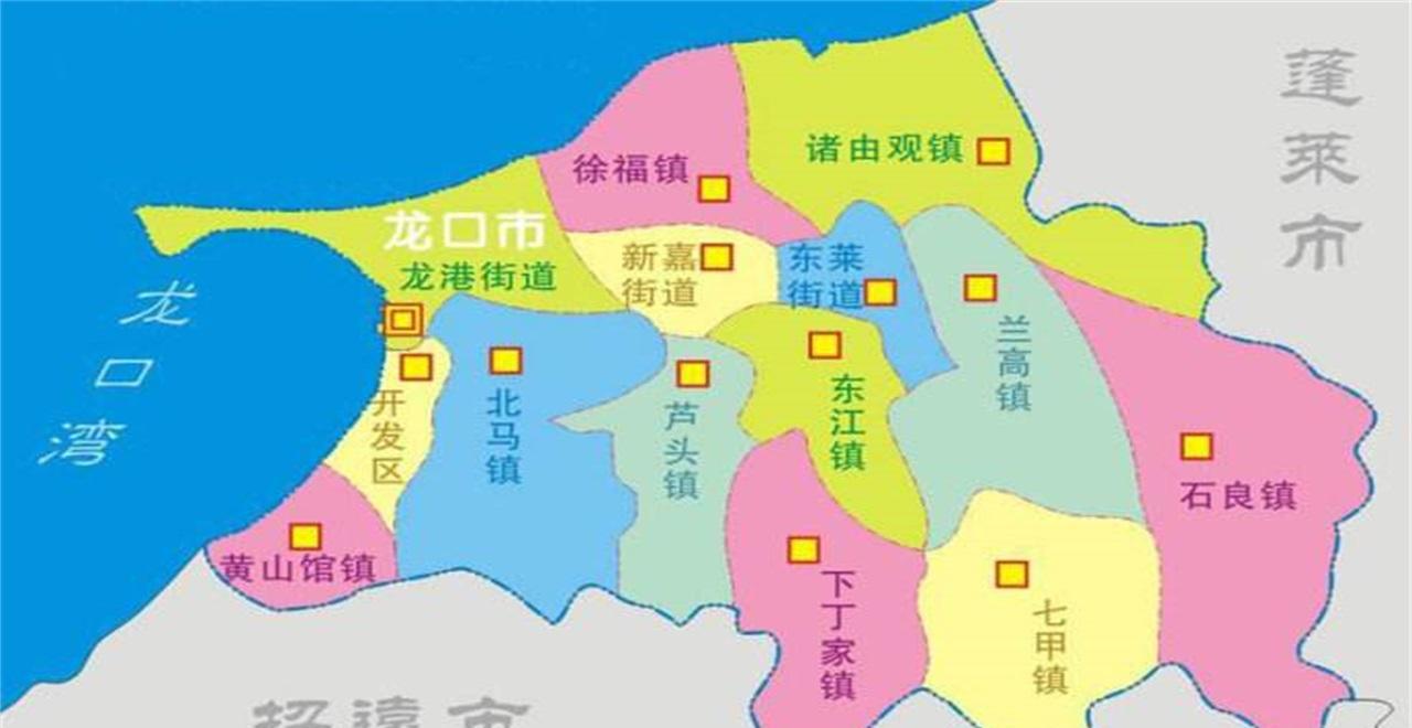 龙口归属于山东烟台市管辖,旁边就是蓬莱和招远,往西北方向就是渤海了