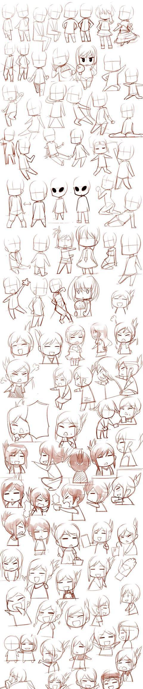 「推荐」q版漫画人物手绘自学教程之动态姿势