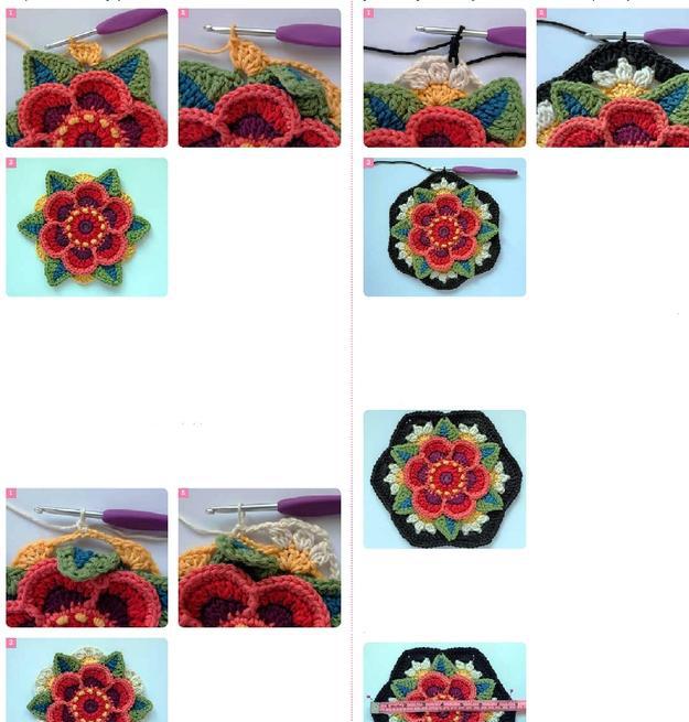 钩针家居立体的曼陀罗花毯花开半夏附详细步骤与图解