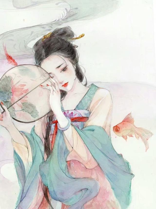 古风手绘美人江山图