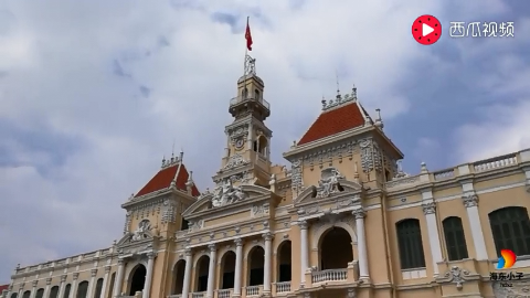 西贡市政厅西贡最美建筑法国风格墙体雕刻很多西方神话人物