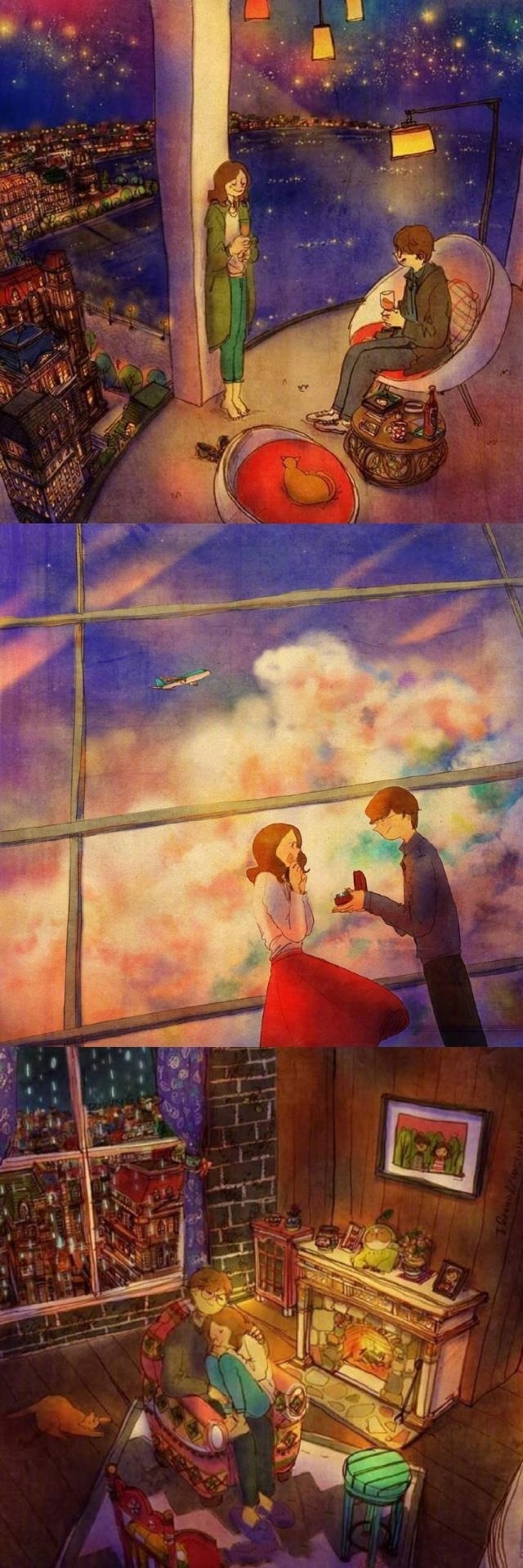 韩国漫画家创作的《love is》漫画集 各种有爱的情侣日常 好想拥