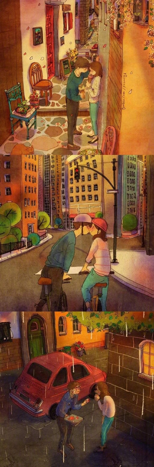 韩国漫画家创作的《love is》漫画集 各种有爱的情侣日常 好想拥