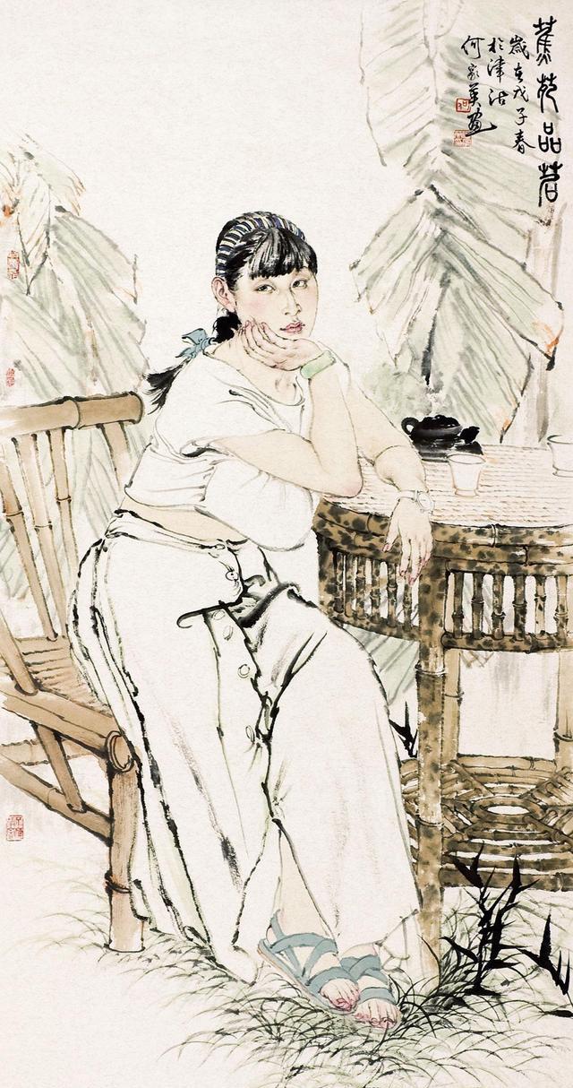 浅谈工笔画笔墨和色彩何家英作品欣赏