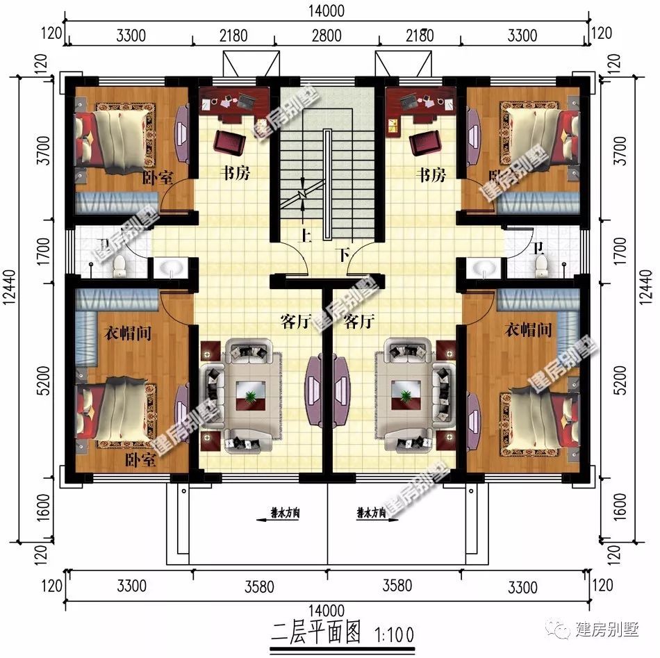 三栋带独立厨房的自建房第二栋兄弟双拼房设计好大气