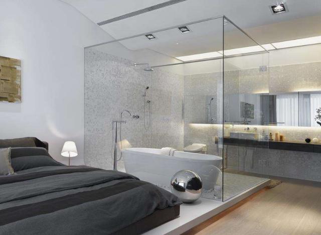 头一次见卫生间装修全用玻璃墙,太聪明了,看完想回家学装