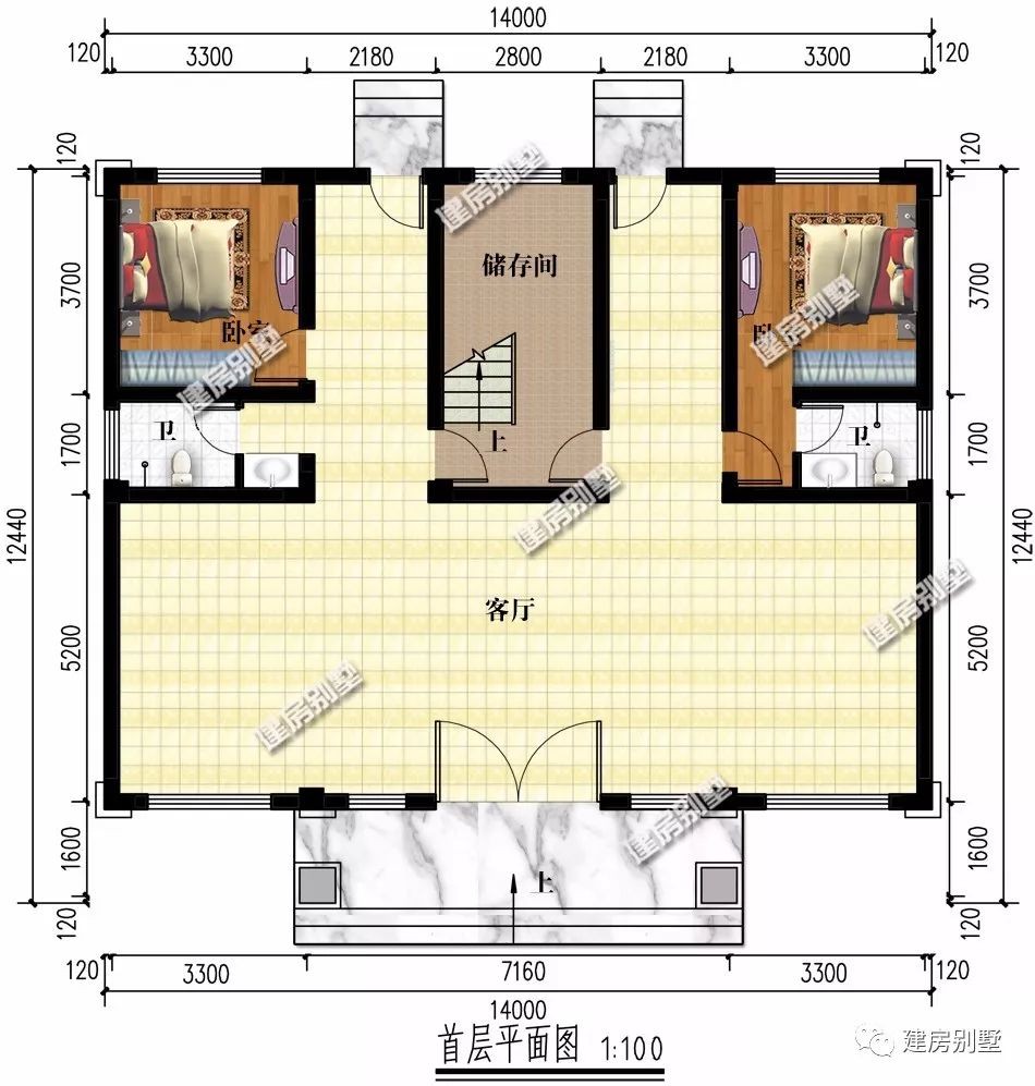 三栋带独立厨房的自建房,第二栋兄弟双拼房设计好大气