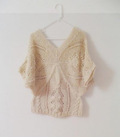 蝙蝠衫款毛衣编织教程,新颖特别的时髦款毛衣适合爱时尚的你哦!