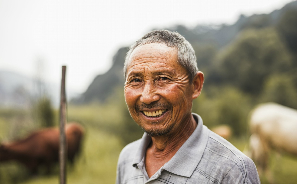 16张摆拍的图片反映农民生活农民大爷的表情让人感动农民真伟大