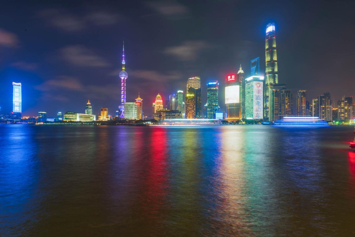 风光摄影上海陆家嘴夜景灯光璀璨的上海之夜