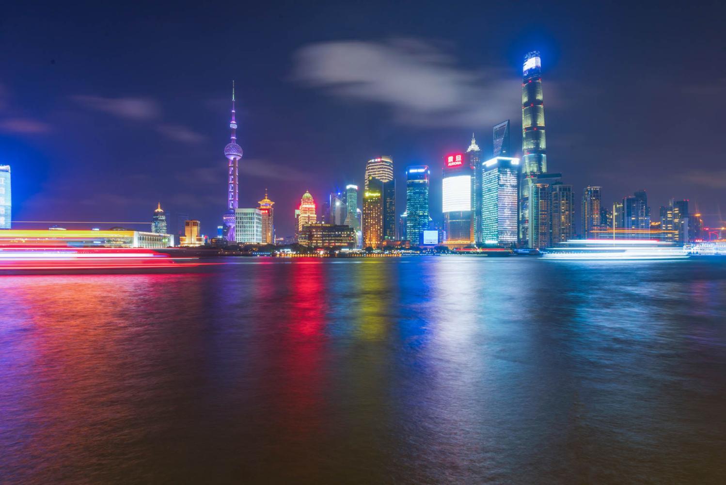 风光摄影上海陆家嘴夜景灯光璀璨的上海之夜