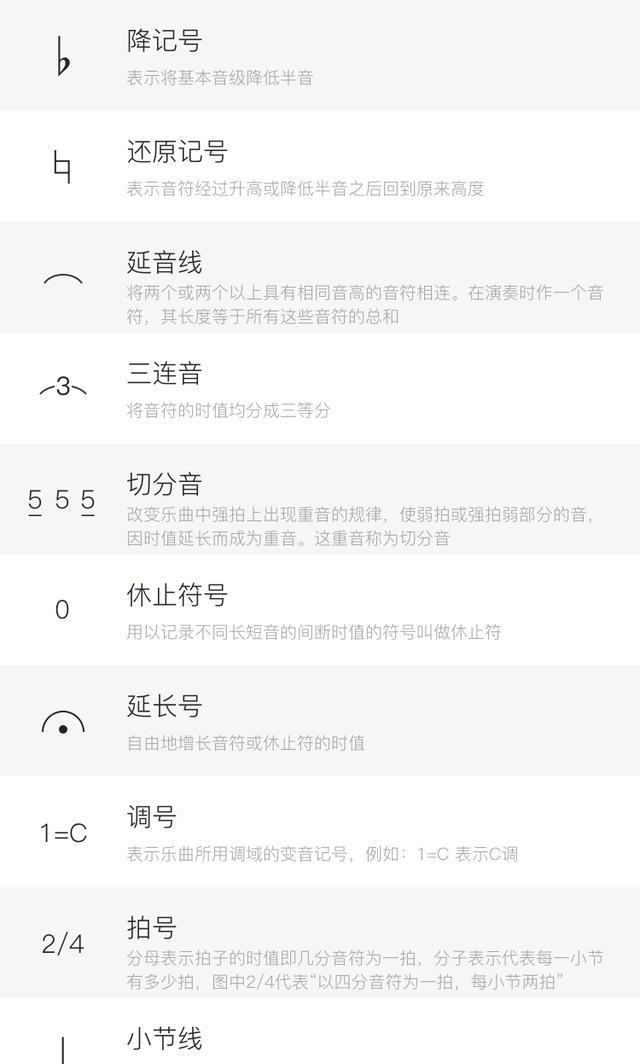 基础乐理 | 简谱常用名词及符号大全