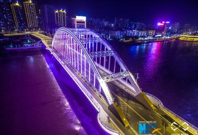 美哭航拍夜兰州霓虹城市夜景醉人