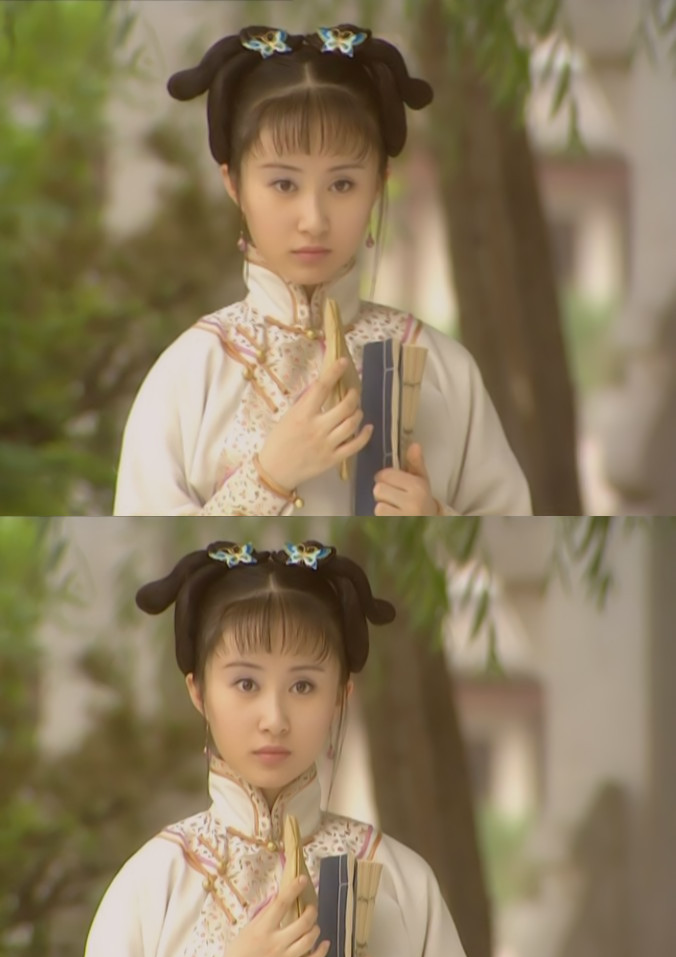 在宁静饰演的满蒙第一美人大玉儿面前,这个16岁的小姑娘依然毫不逊色.