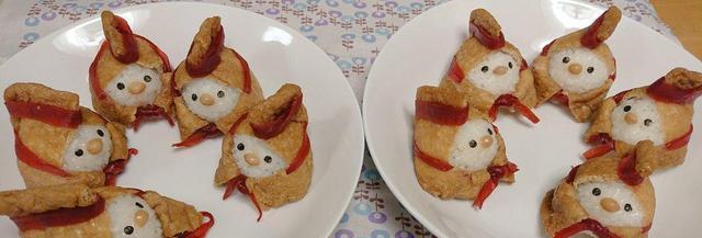 推特超可爱小鸡豆皮寿司,小小身躯缩在豆皮里让人食指大动!