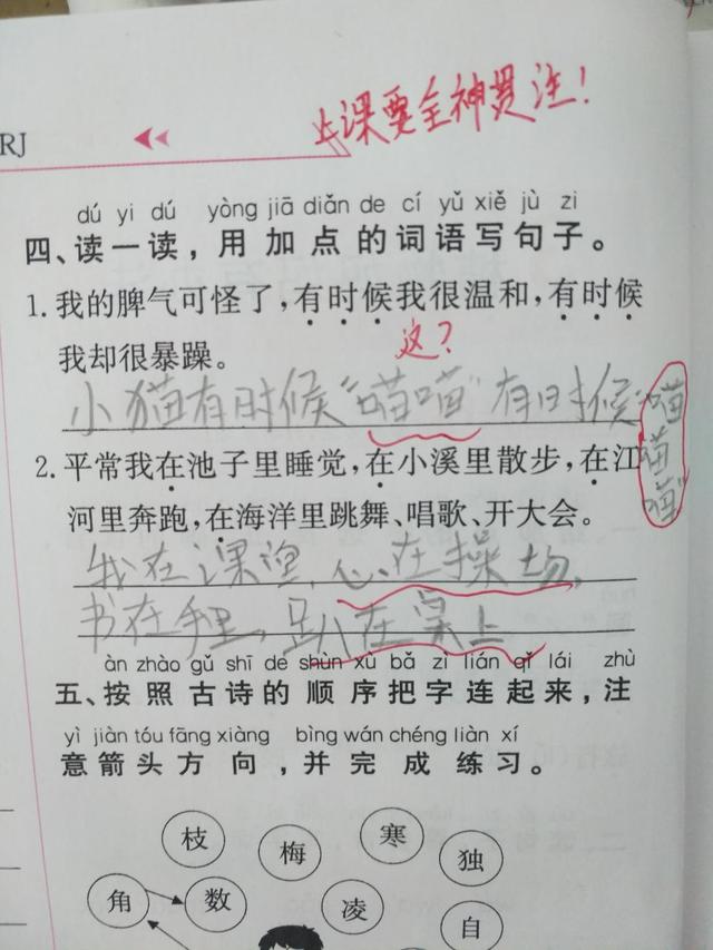 这是一道我小侄子之前写过的一道题,用有时候,有时候造句.