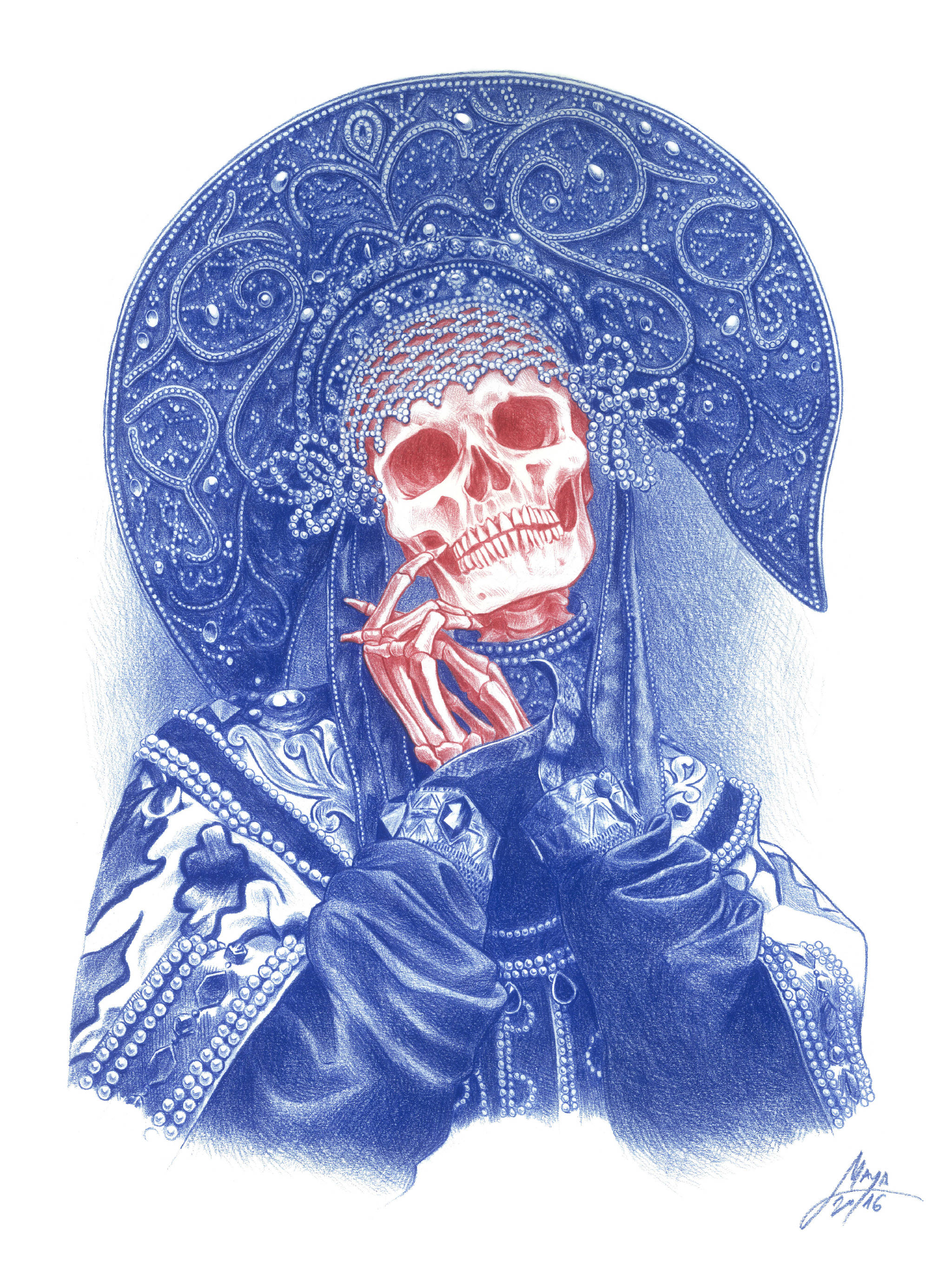 骷髅插画丨西班牙艺术家 maya pixelskaya