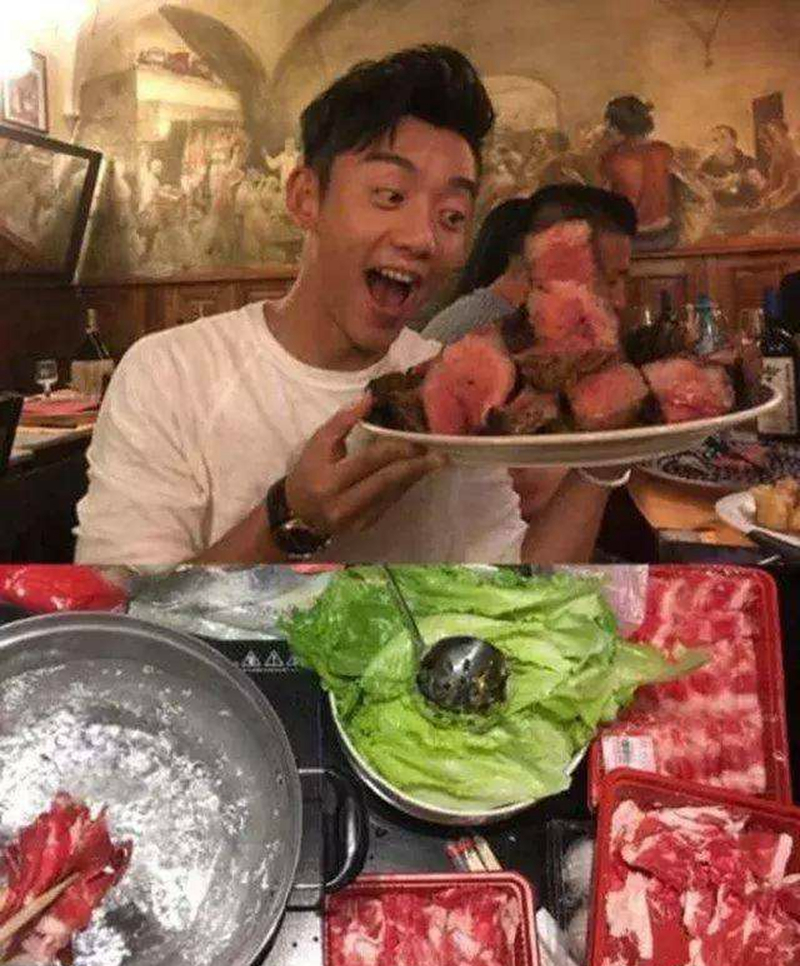 明星吃火锅,郑爽一脸幸福,赵丽颖优雅,谁知看到陈赫画风变