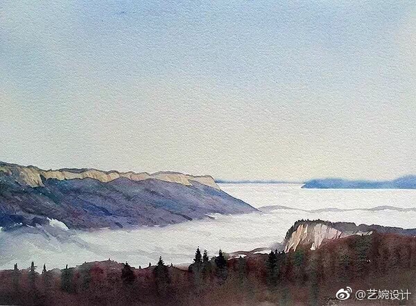 水彩画出了中国风