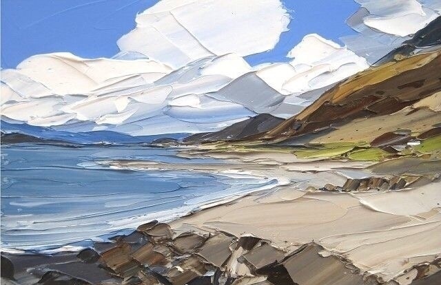 重油彩风景,不敢画笔触不敢用颜料的美术生一定要看!