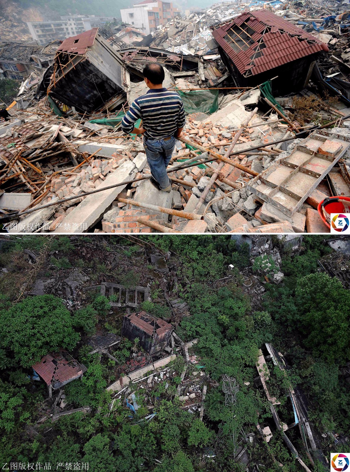 她在废墟上流着泪呼唤亲人名字,10年过去这里已经长满青藤_新浪看点