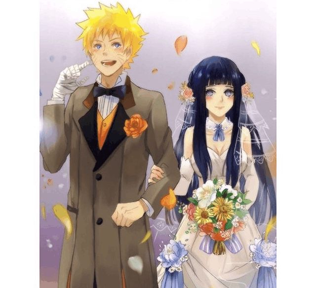 《火影忍者》模范夫妻"结婚照", 雏田鸣人最好看?