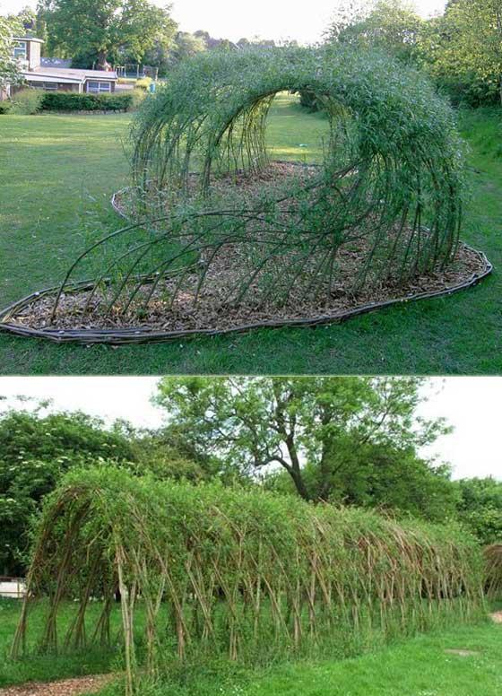 利用竹子搭建纯天然凉亭