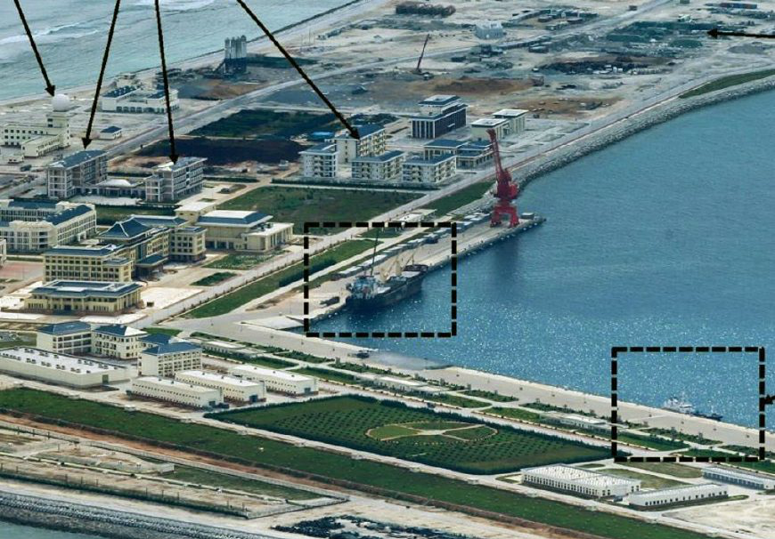 港池出现不明物体,南沙渚碧岛最新高清卫星照曝光