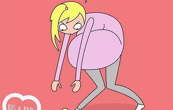 一位妈妈用搞笑插画告诉你, 怀孕时才会有的尴尬和滑稽