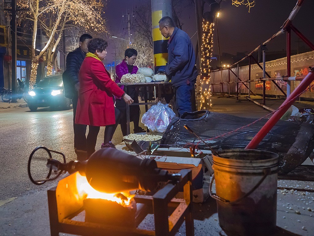 陕西省渭南市大荔县街头巷尾的爆米花 您小时候的记忆在不