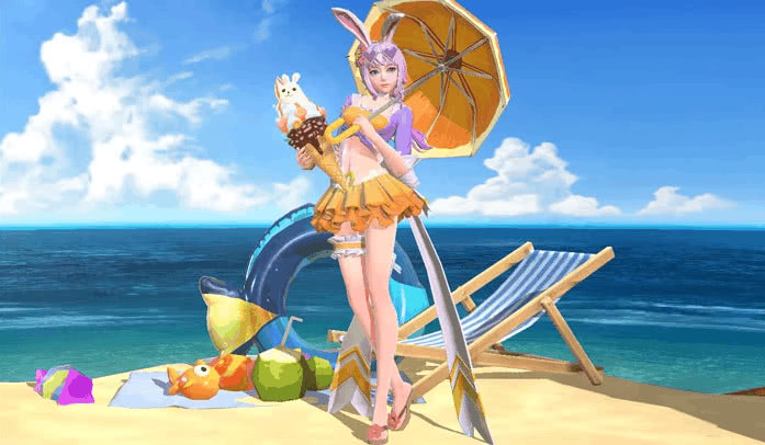 王者荣耀:公孙离"浪一夏"限定皮肤全览,橘子特效很给力!