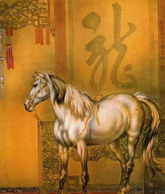 名画赏析乾隆八骏图马的背景竟然是正大光明匾额