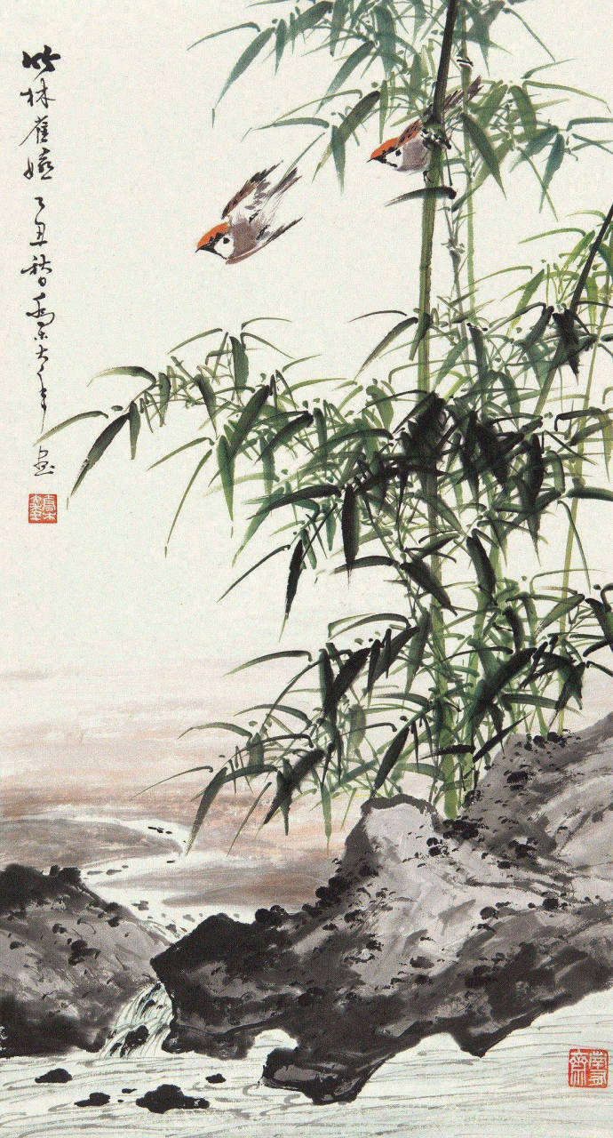 西窗下风摇翠竹疑是故人来