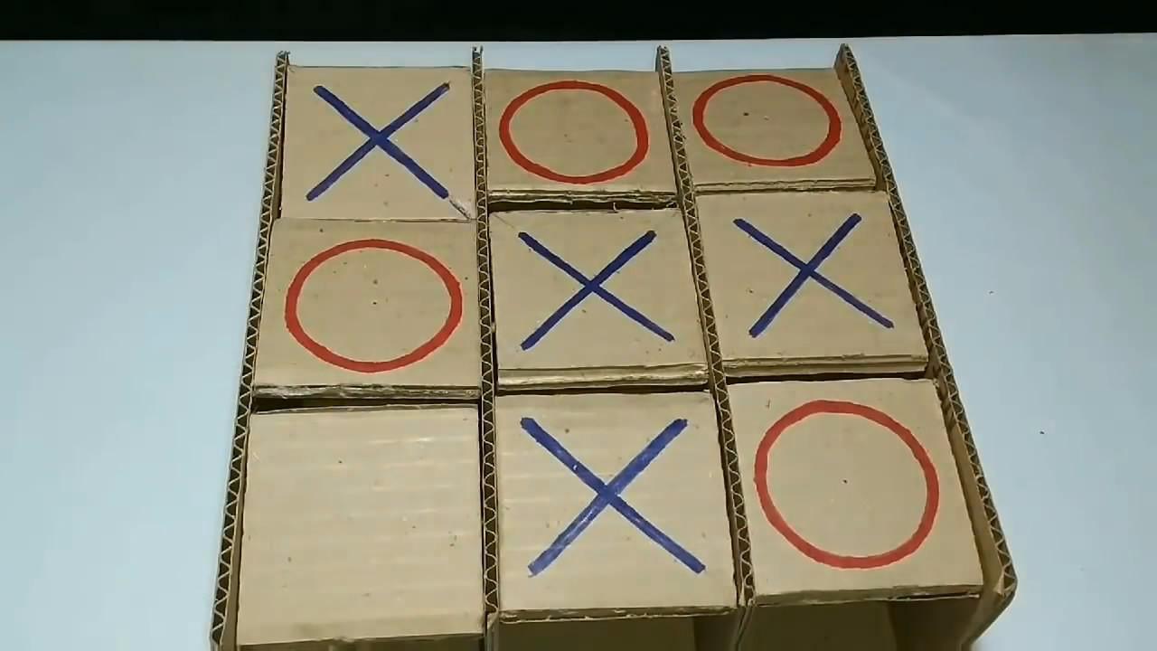 趣味纸板diy,教你制作"井字游戏"的方法,简单又好玩