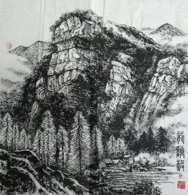 铁笔舒怀:画家邢尚杰焦墨写生山水画