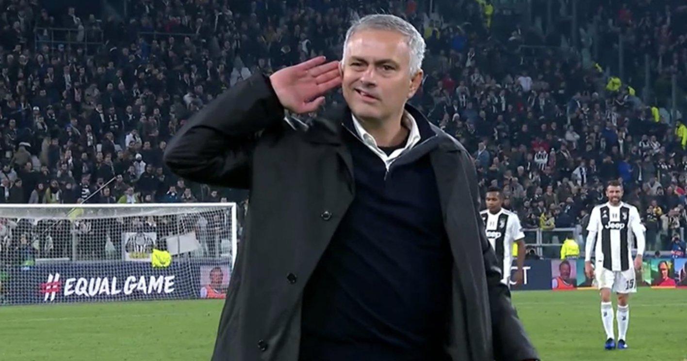 曼联逆转后穆里尼奥这样挑衅尤文 全场球迷狂嘘