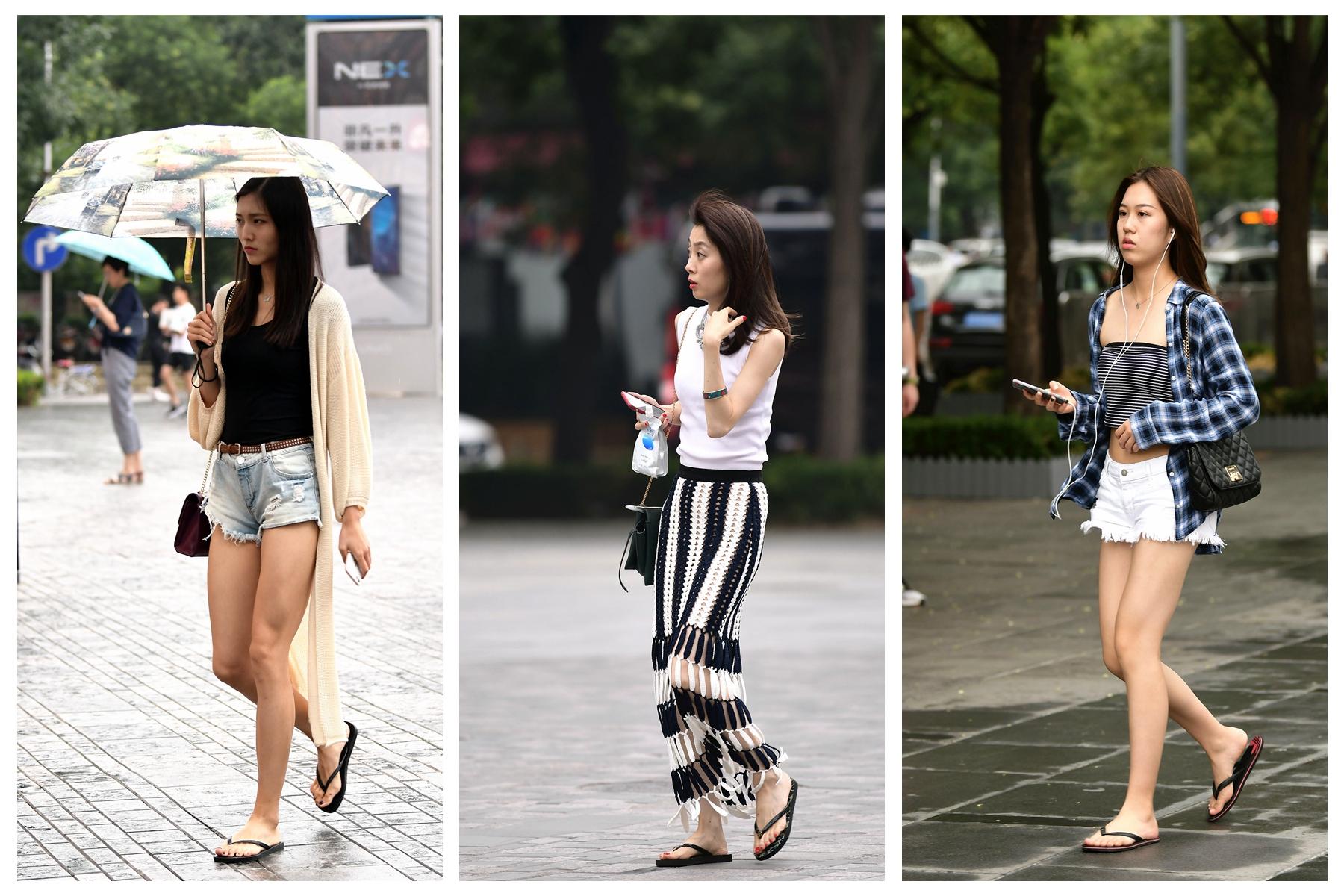 也深受时尚女士的欢迎,很多时尚姑娘也会选择搭配人字拖出门逛街,而且