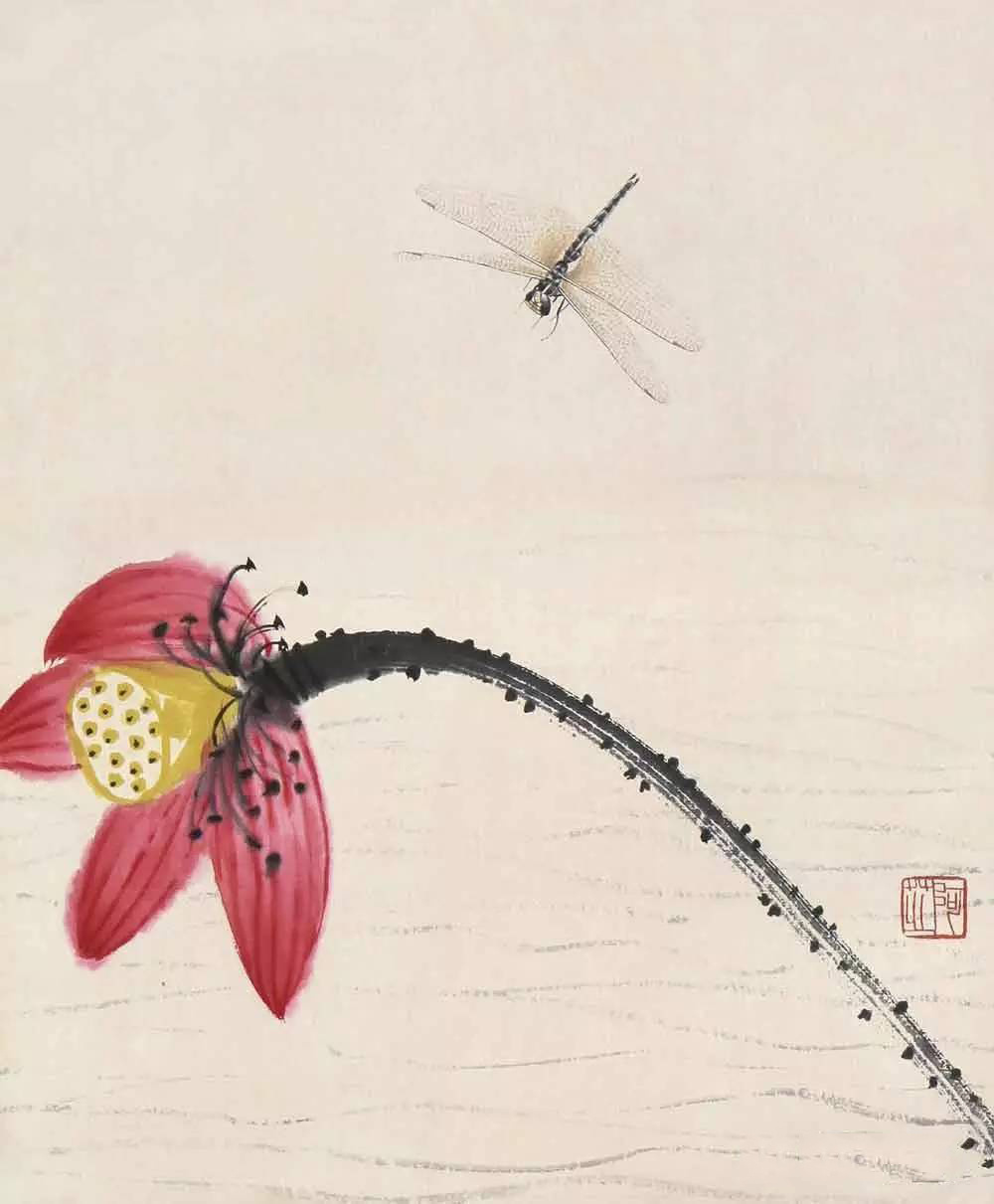 齐白石荷花蜻蜓