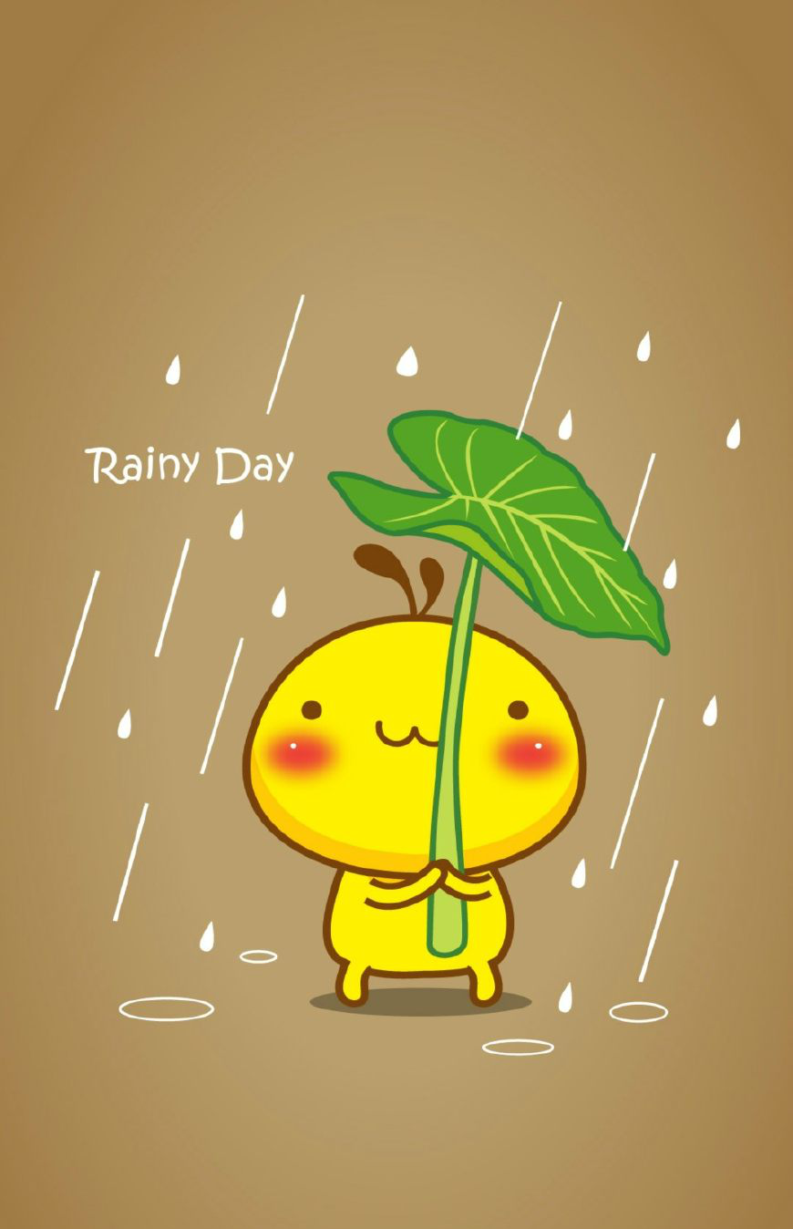 动漫卡通,手机壁纸,清晰无水印,下雨天也要保持好心情哦|下雨天|水印