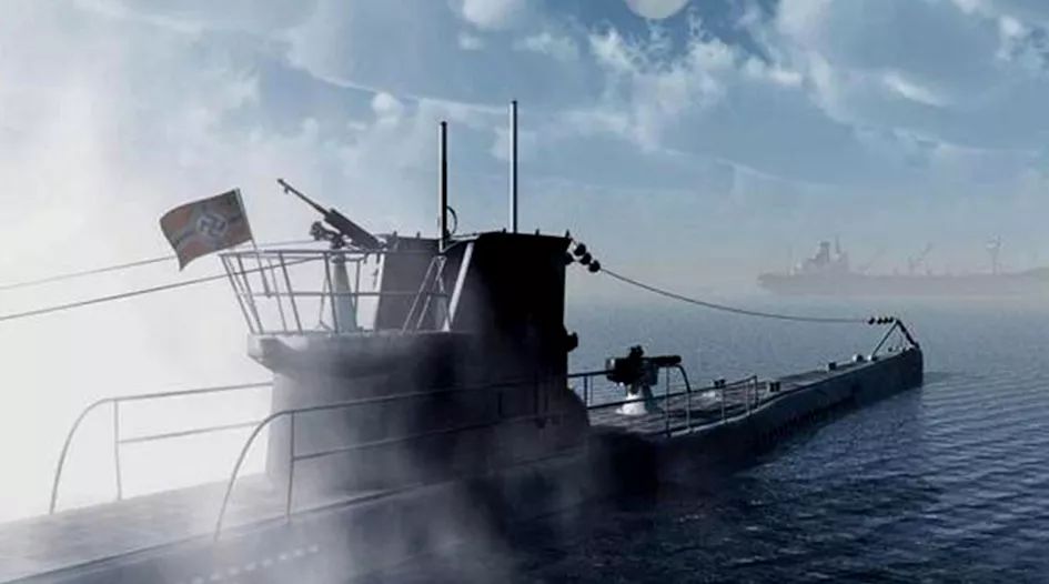 一艘德国潜艇正利用夜色悄然驶入港湾,u-47号潜艇潜入斯卡帕湾时废种