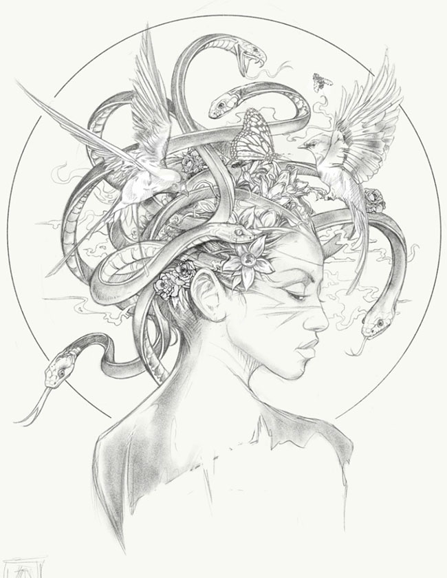 brianyap美杜莎女王插画设计