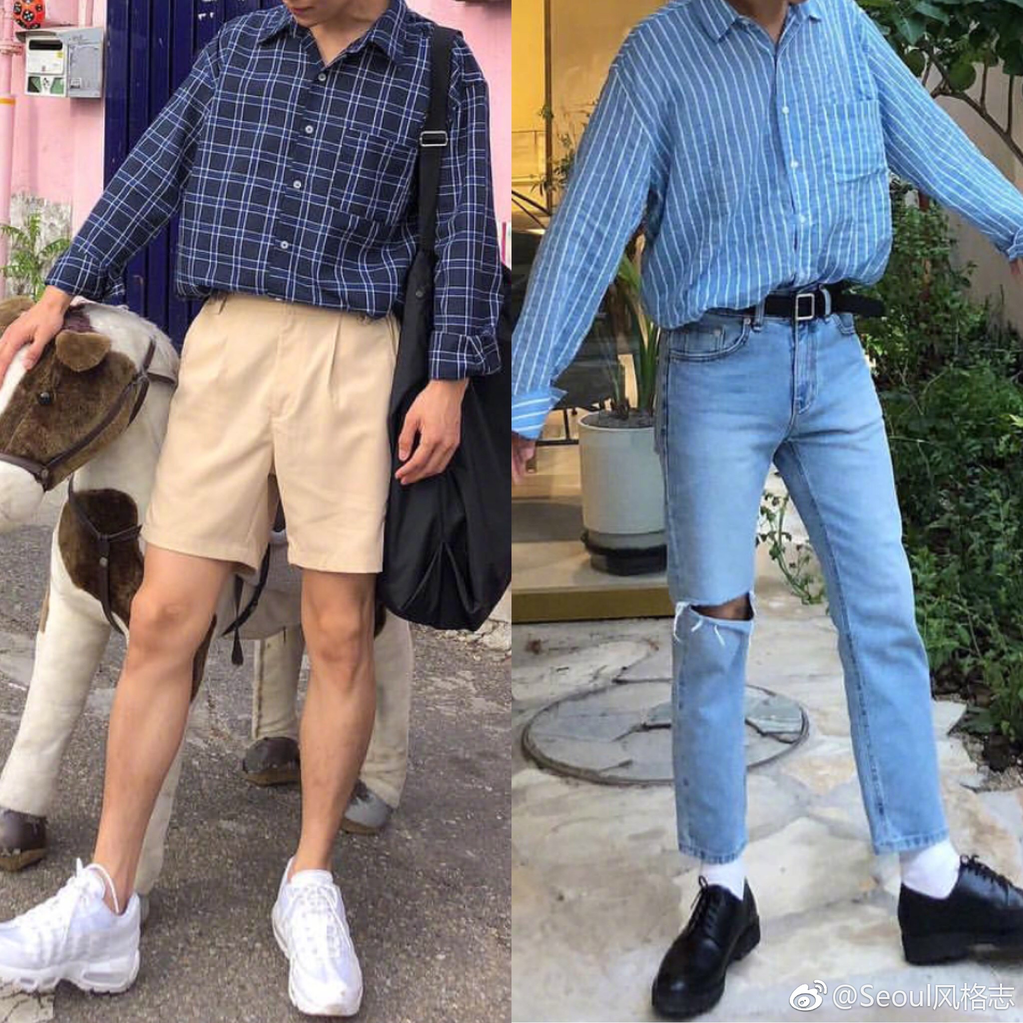 典型韩式欧巴穿搭法想要改变一下的男同学们可以get一下了