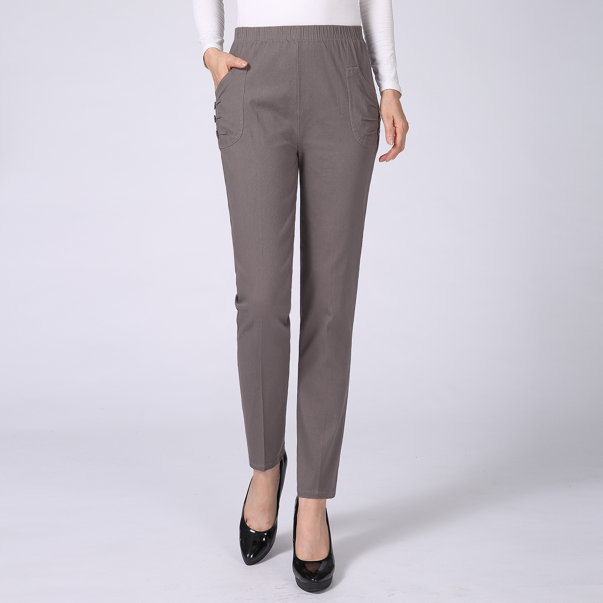 裤子女中老年休闲裤女直筒长裤高腰妈妈裤非常用心的设计,其实真的是