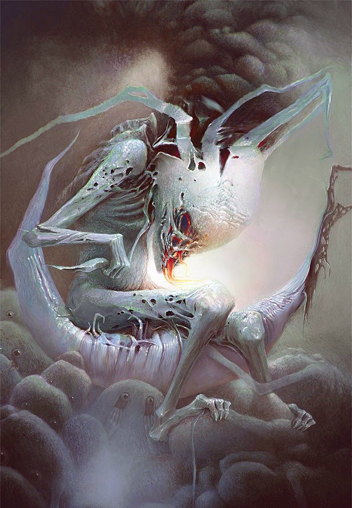 变异生物还是虫子成精俄罗斯画师这组插画有种说不出的诡异